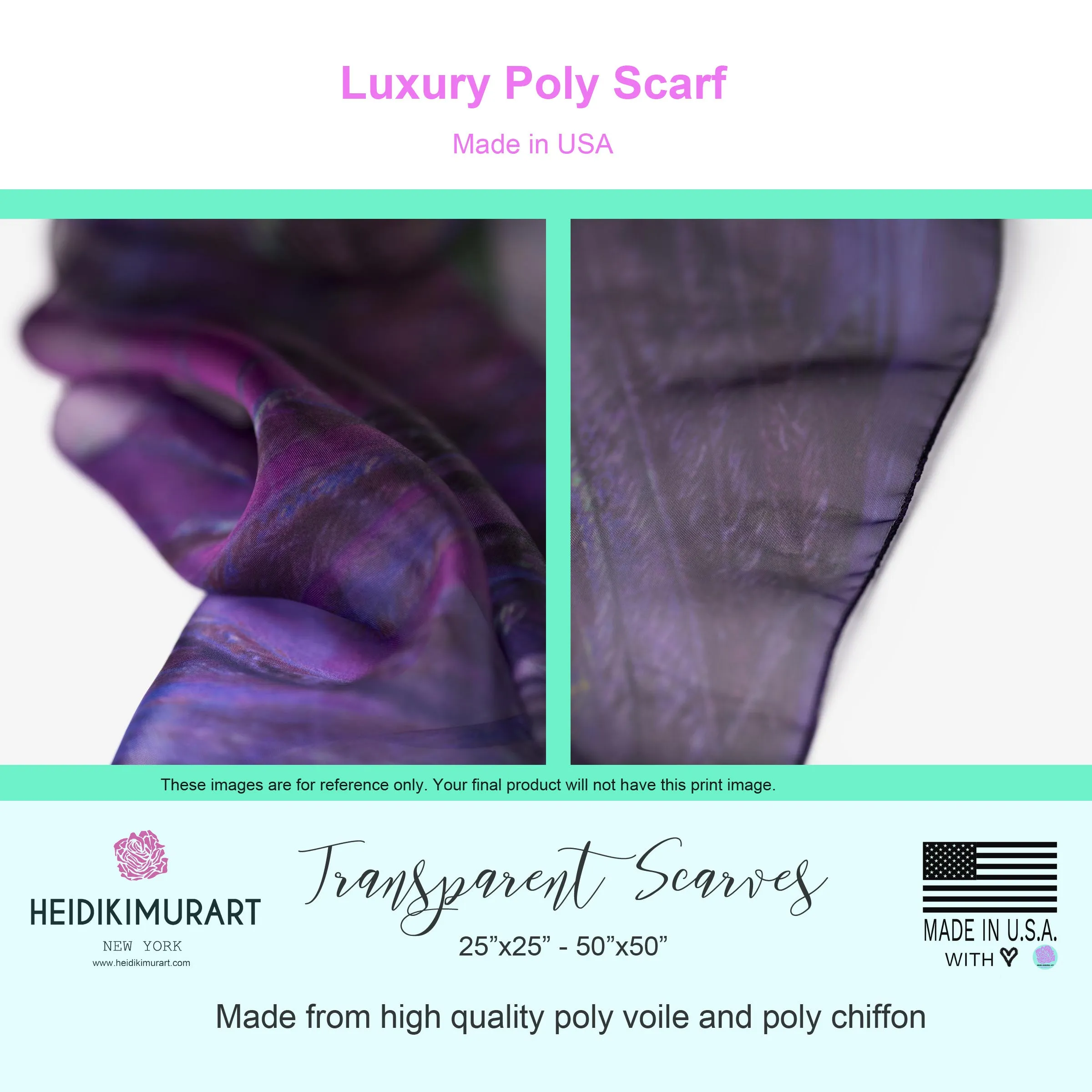Baby Blue Poly Scarf, Solid Color Lightweight Unisex Fashion Accessories- Made in USA
