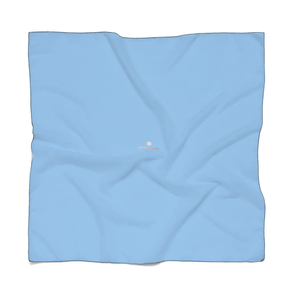 Baby Blue Poly Scarf, Solid Color Lightweight Unisex Fashion Accessories- Made in USA
