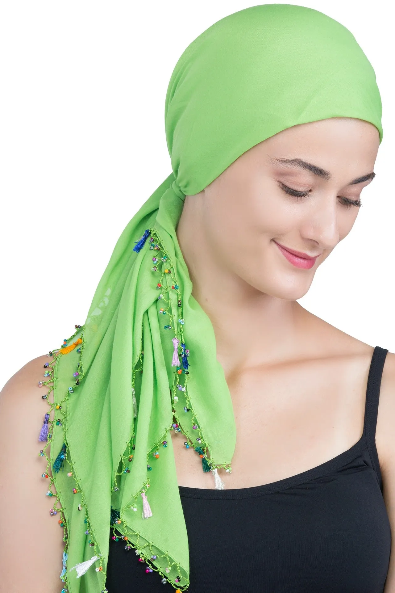 Beaded Square Head Scarf