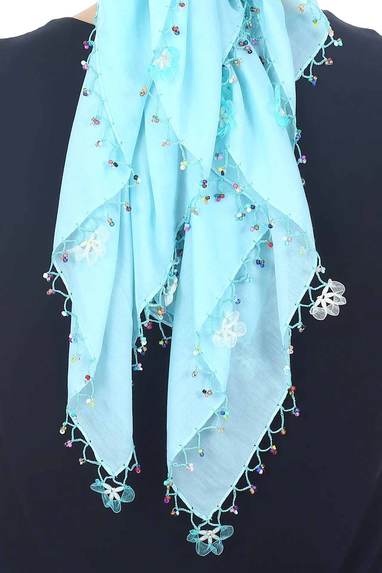 Beaded Square Head Scarf