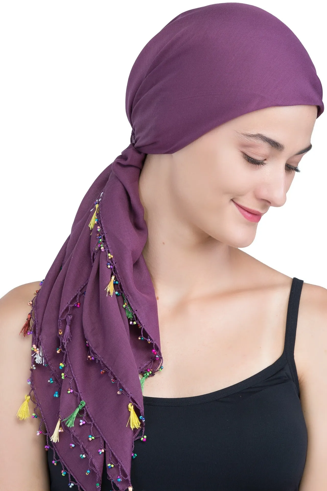 Beaded Square Head Scarf
