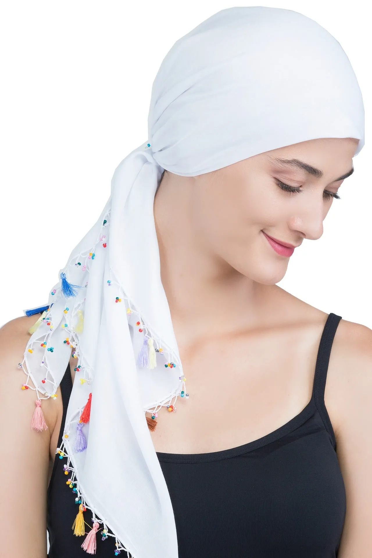 Beaded Square Head Scarf
