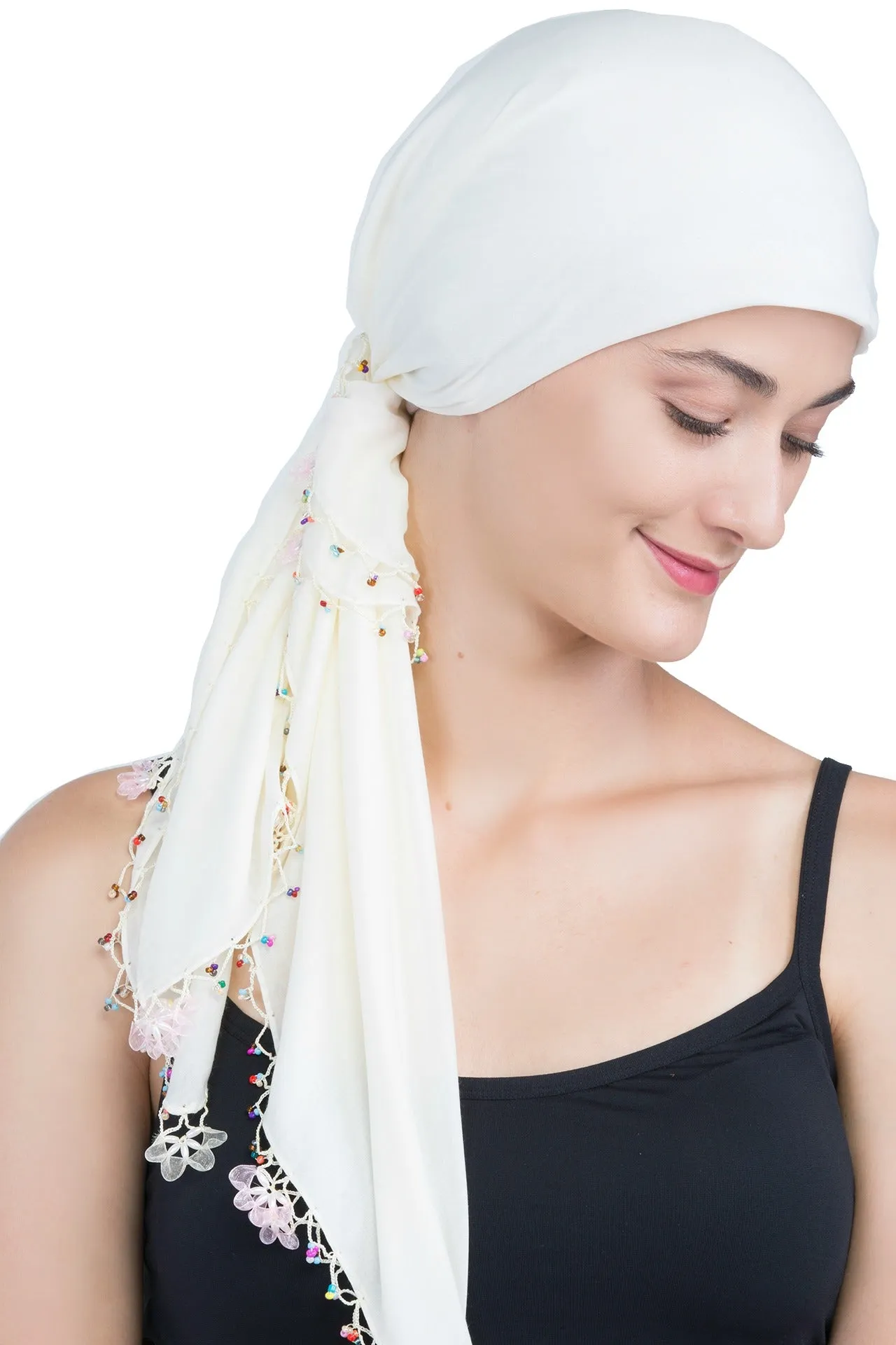 Beaded Square Head Scarf