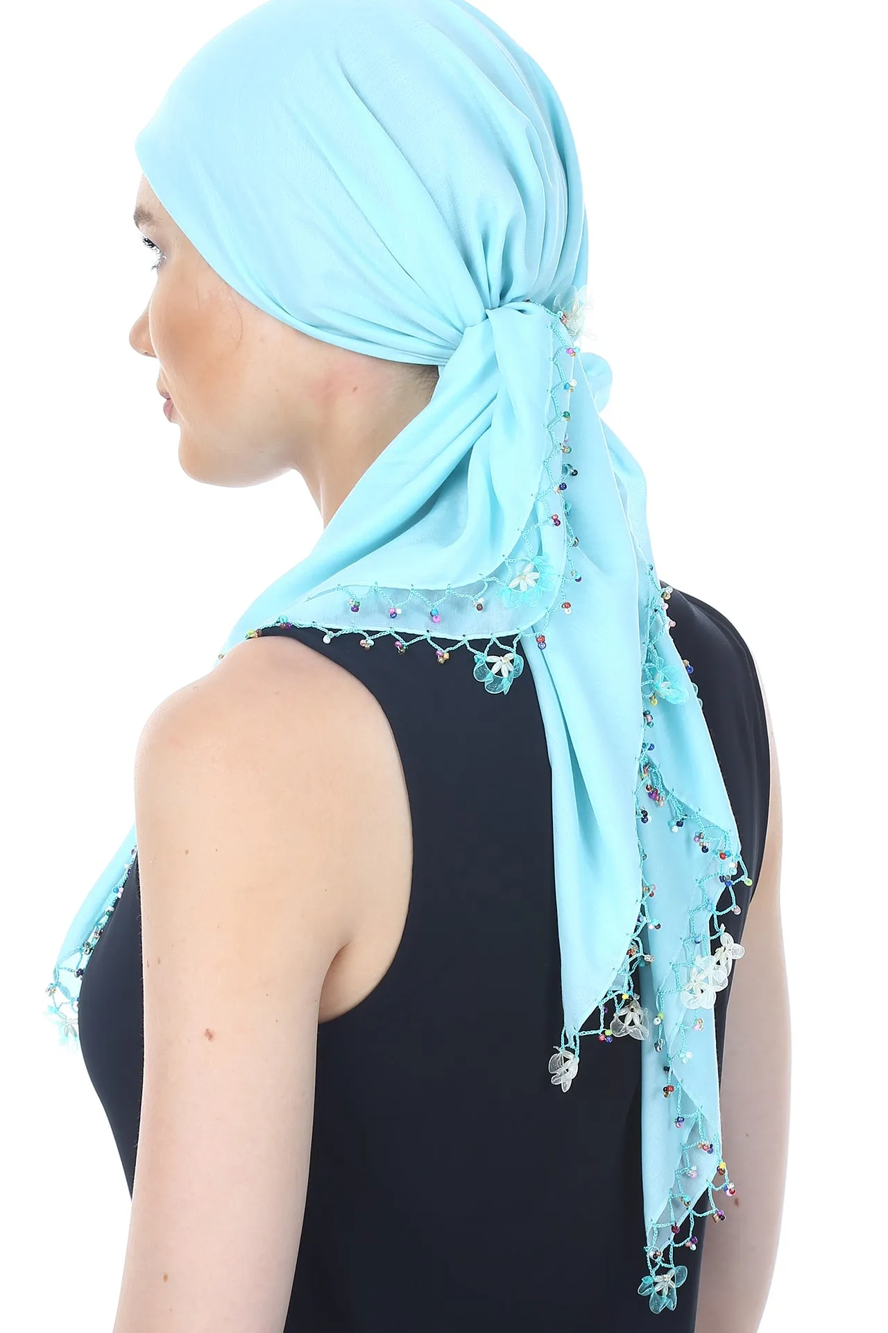 Beaded Square Head Scarf