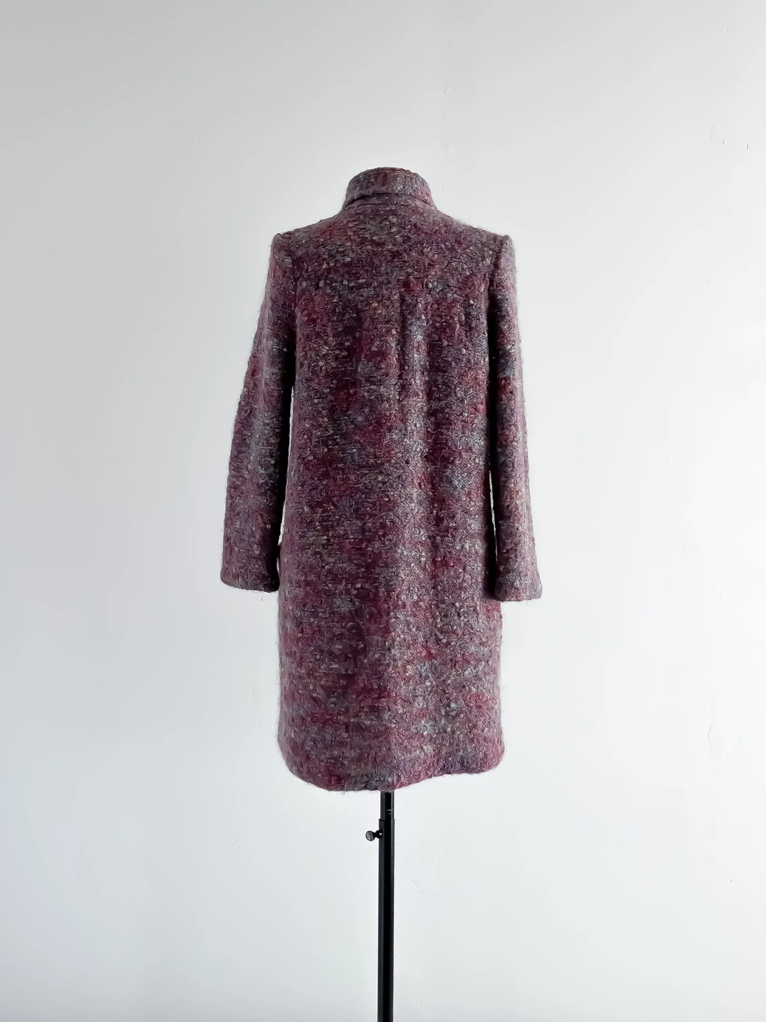 Beautiful 1970s Speckled Mohair Knit Sweater Coat / Sz M