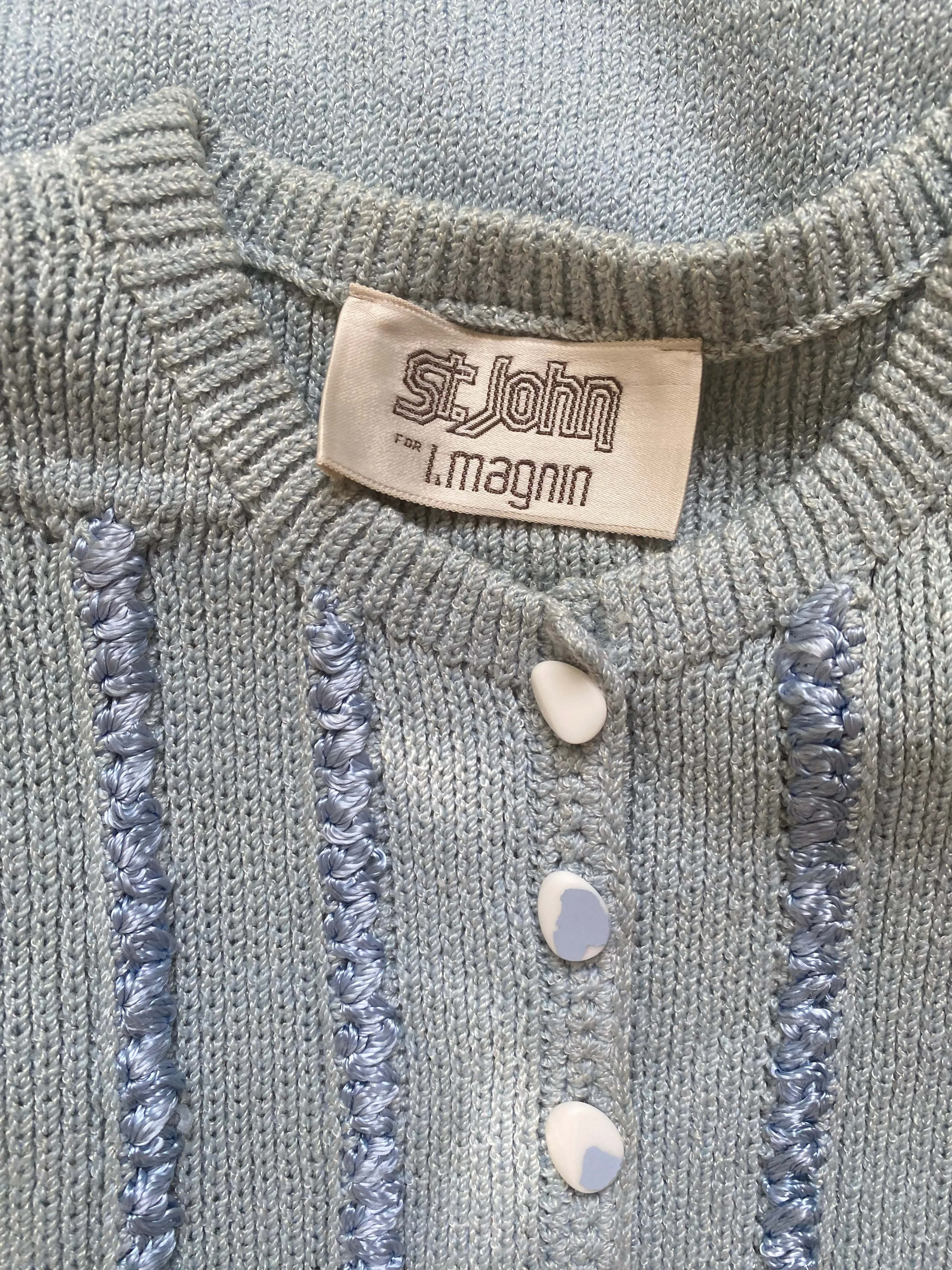 Beautiful Vintage 1970's St. John Knit Dress In Wallis Blue / SM