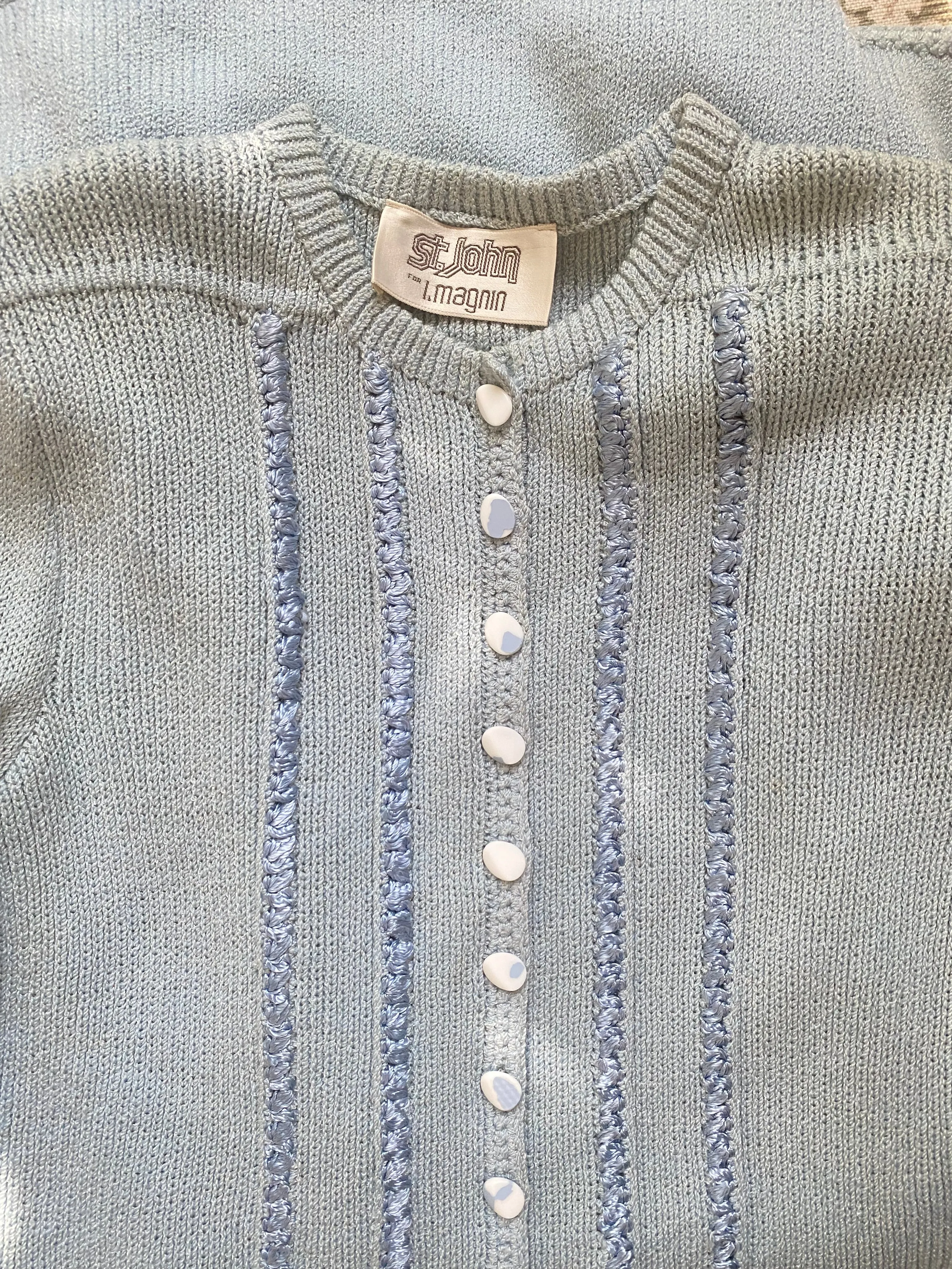 Beautiful Vintage 1970's St. John Knit Dress In Wallis Blue / SM