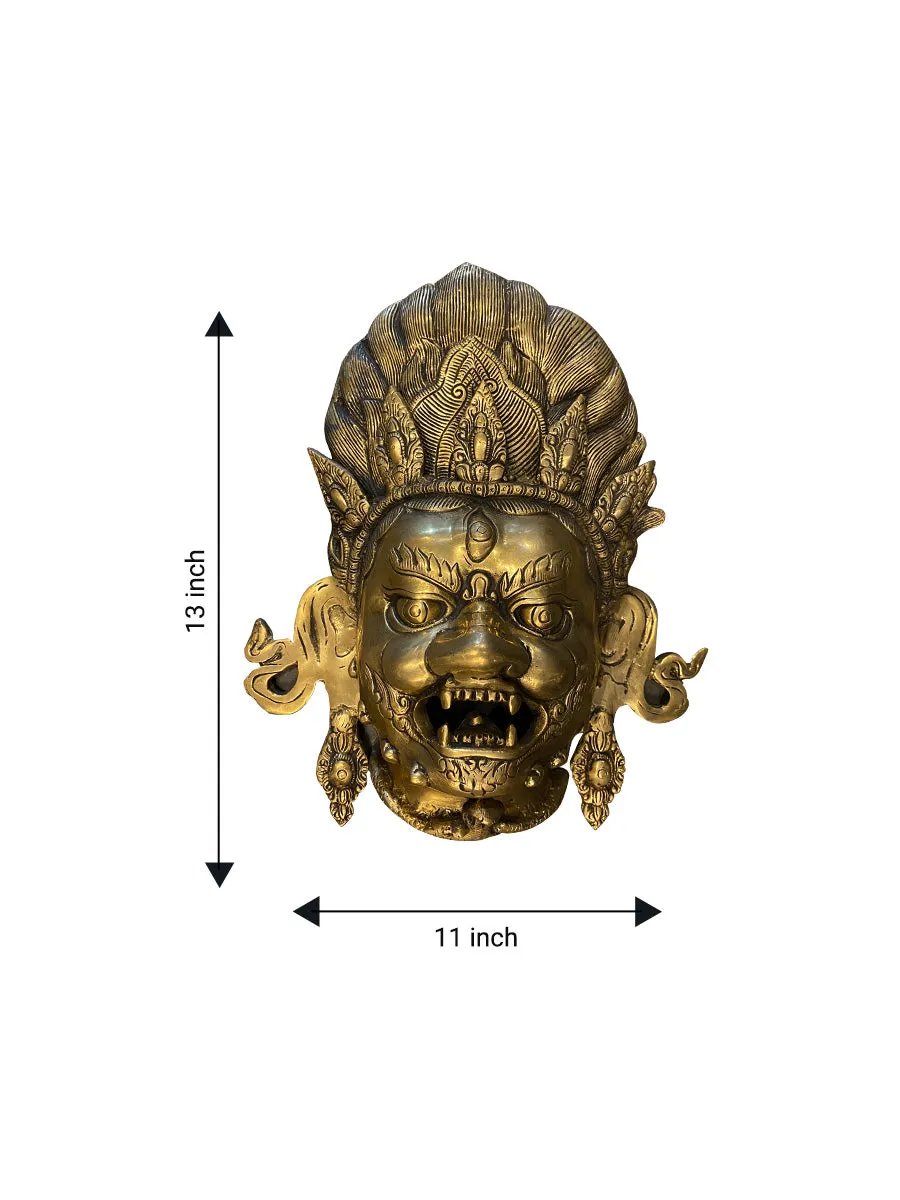 Bhairav (Shiva) in Vintage Style Brass Mask