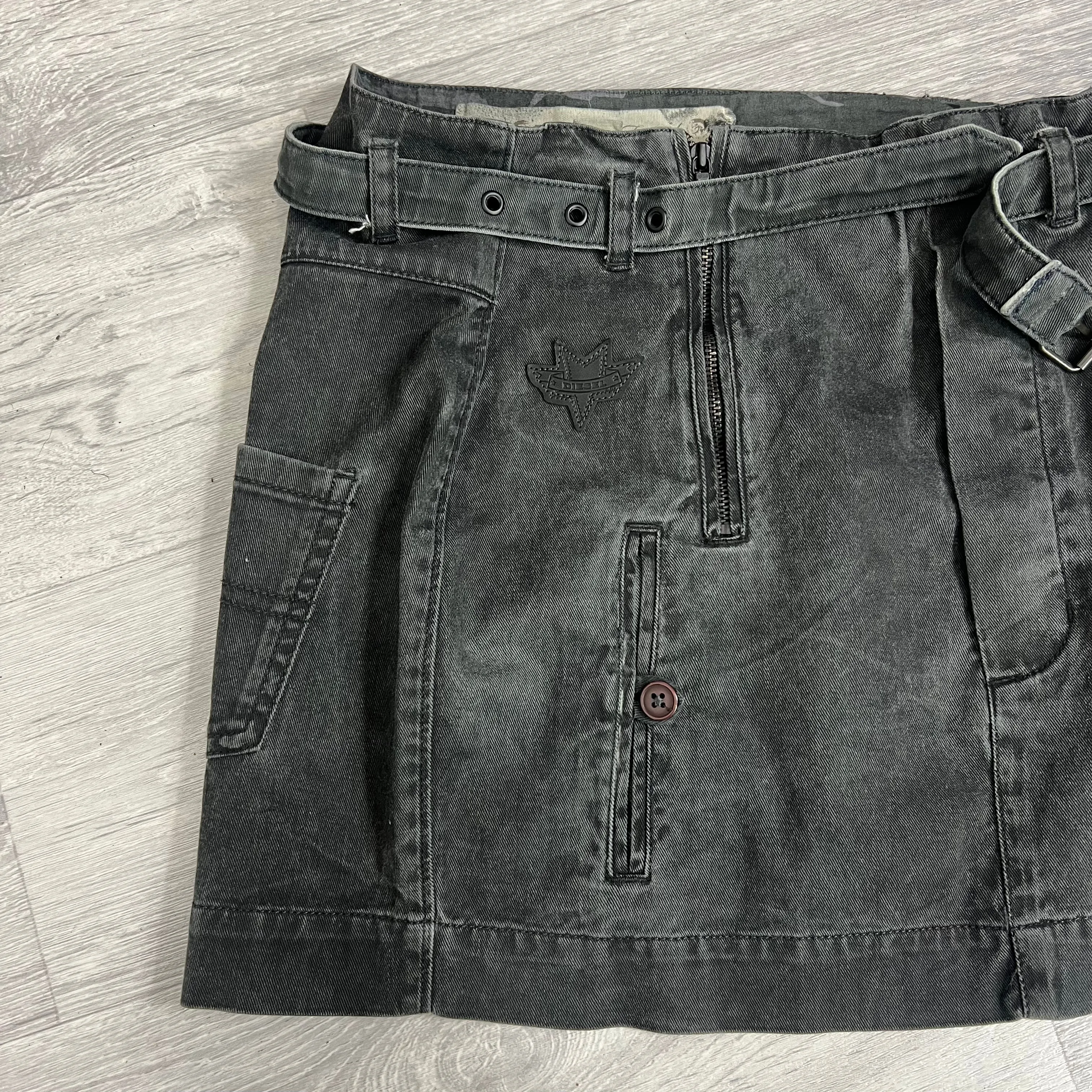 Black Washed Diesel Skirt