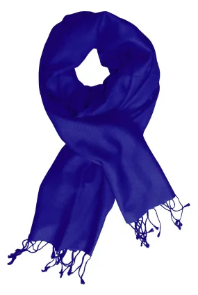 Blue Luxurious Classic Soft Cashmere and Silk Shawl
