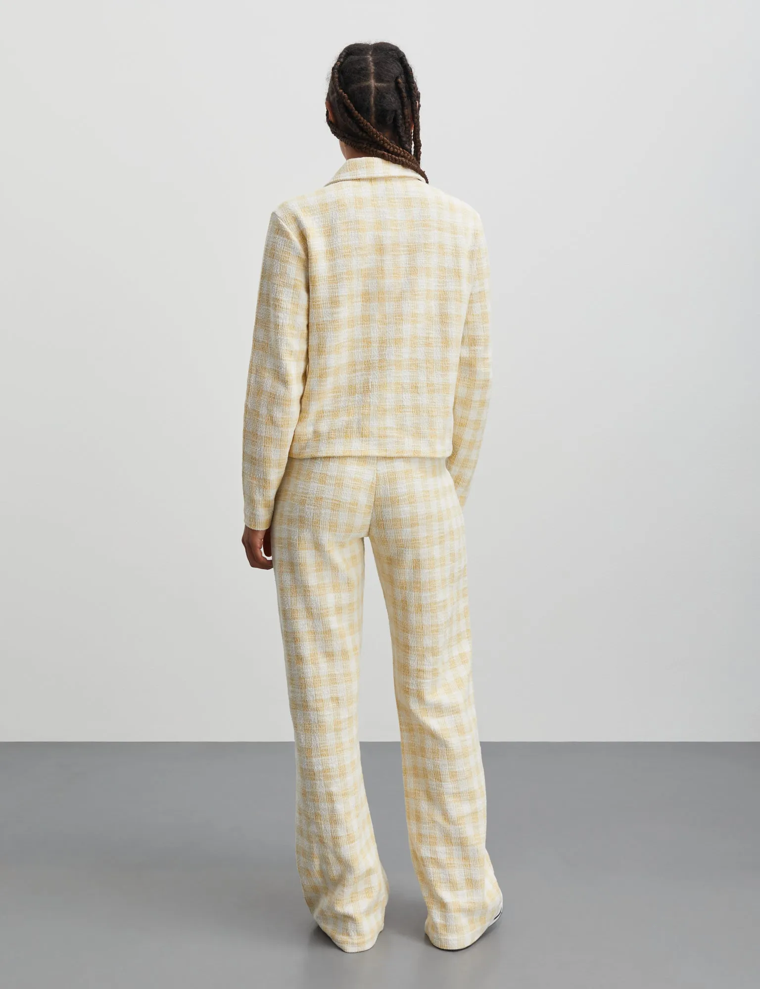 Boucle Jersey Pirla Pants, Misted Yellow/White Alyssum