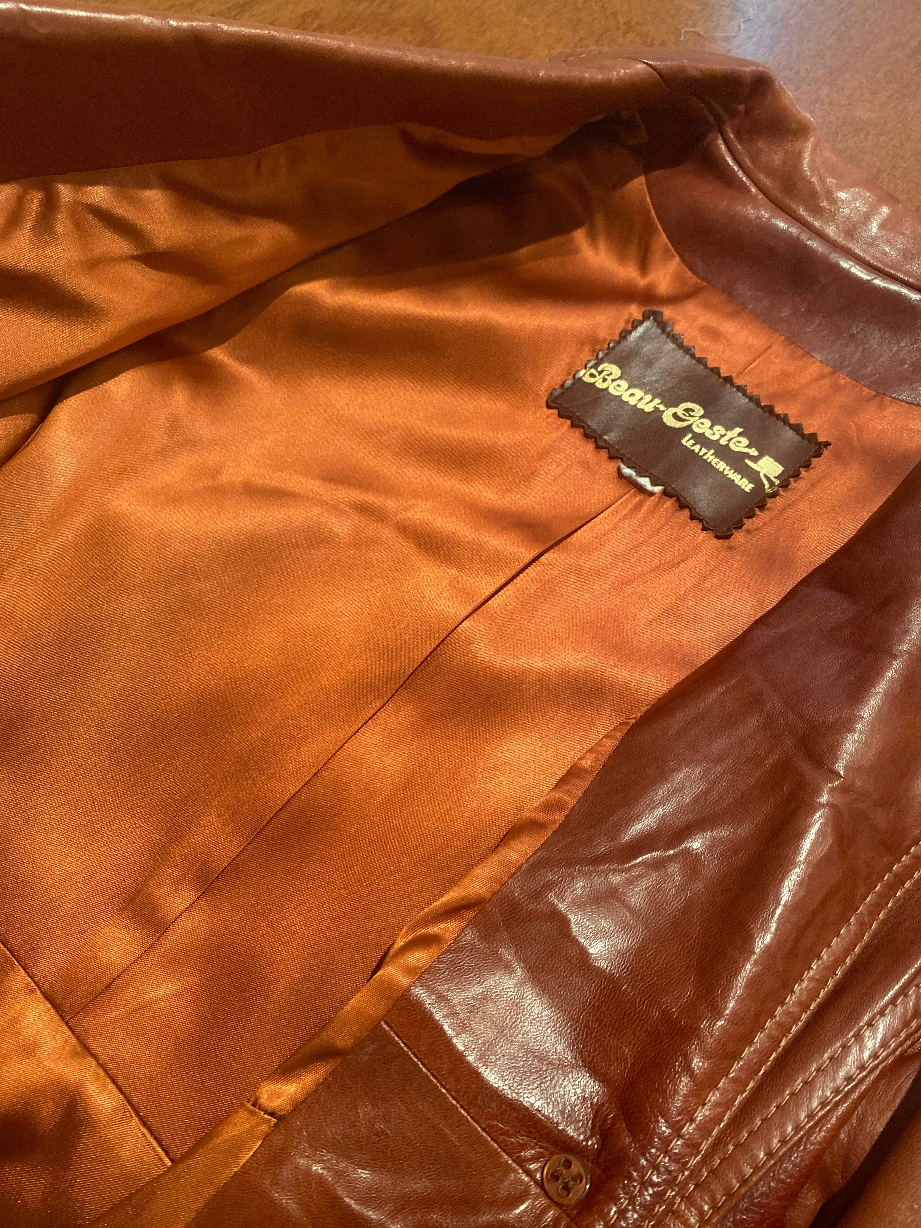 Buttery Soft 1970's Tobacco Brown Leather Blazer Jacket / Small