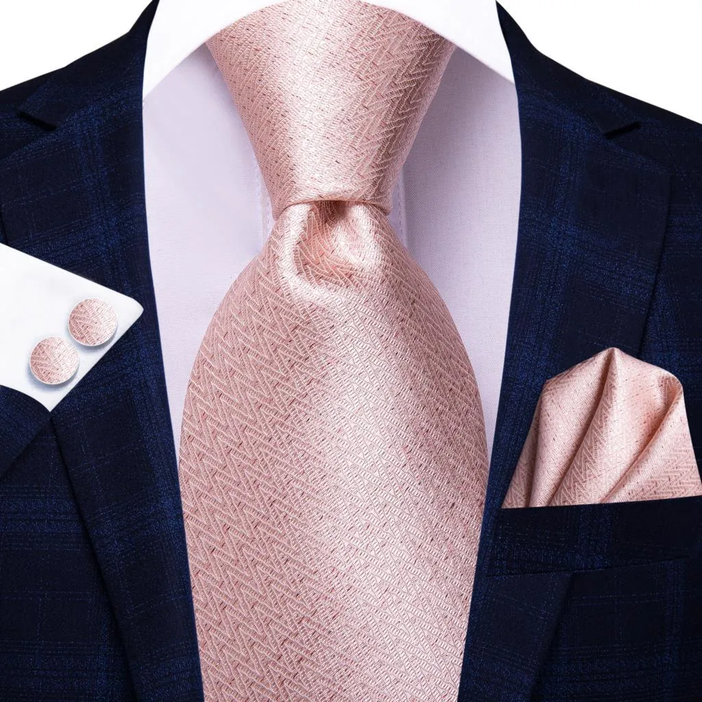 Champagne Gold Striped Paisley Solid Mens Silk Wedding Tie
