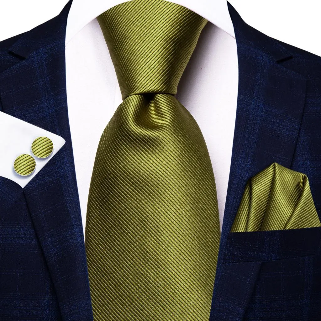Champagne Gold Striped Paisley Solid Mens Silk Wedding Tie