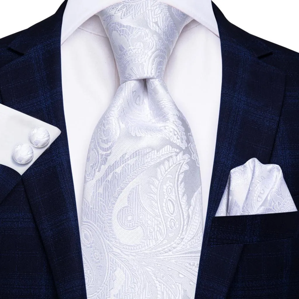 Champagne Gold Striped Paisley Solid Mens Silk Wedding Tie