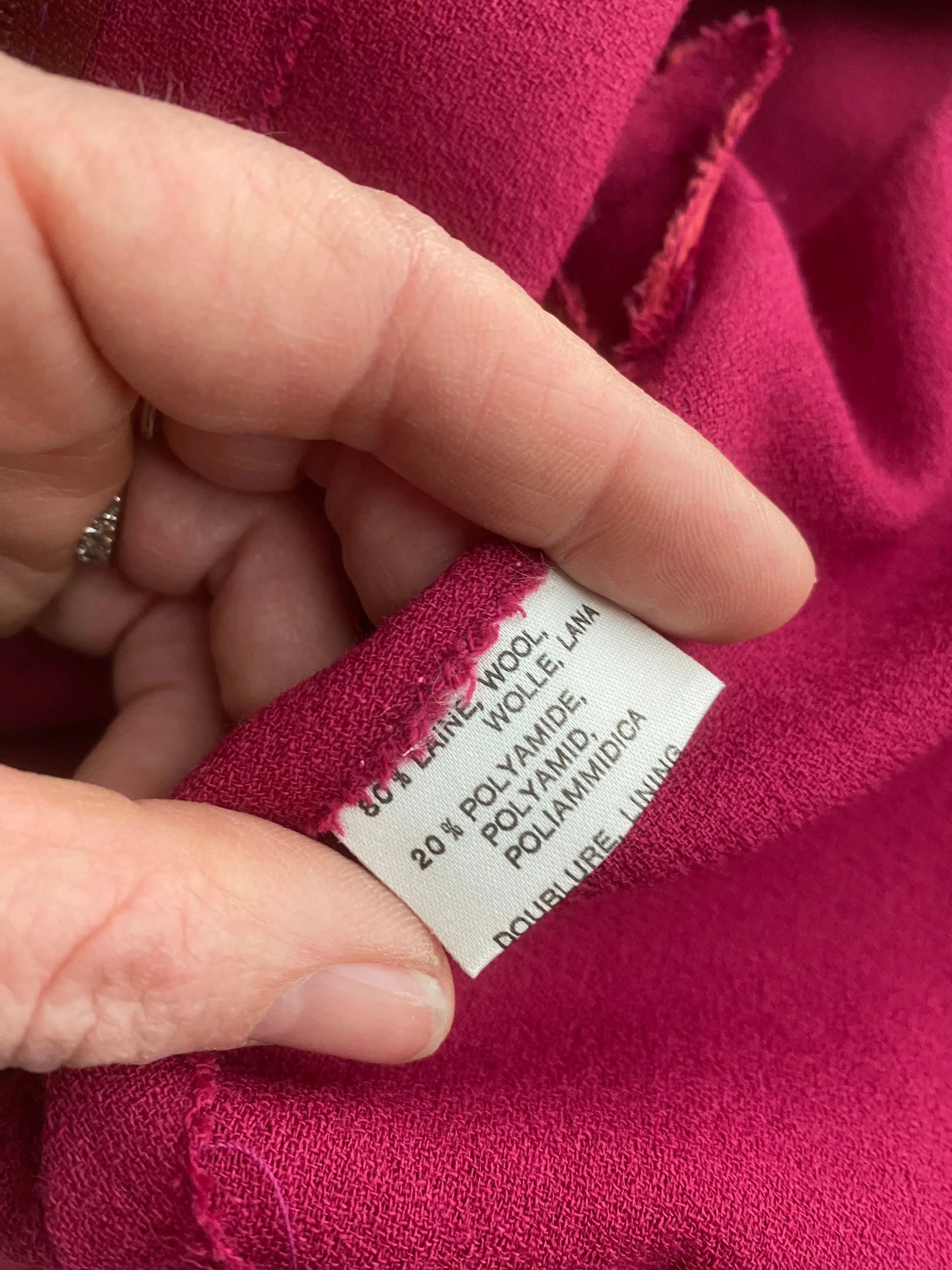 Chic 1970's Nina Ricci Azalea Pink Wool Crepe 1940's Style Dress / XS