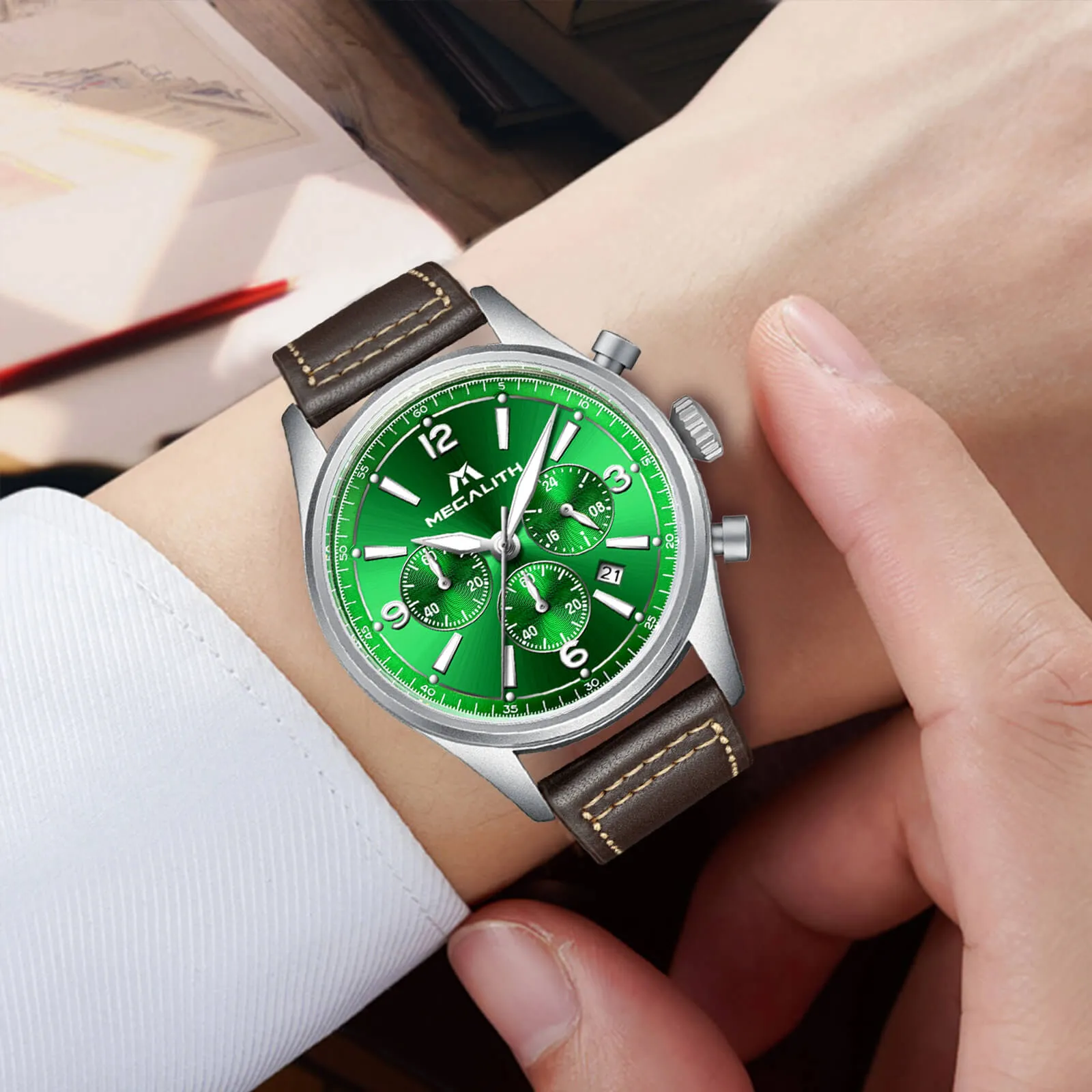 Chronograph Watch | Leather Band | 8246M
