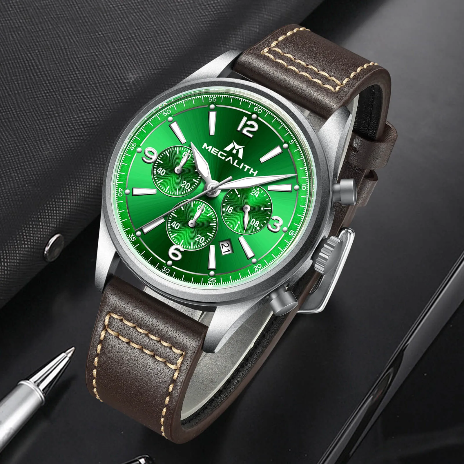 Chronograph Watch | Leather Band | 8246M