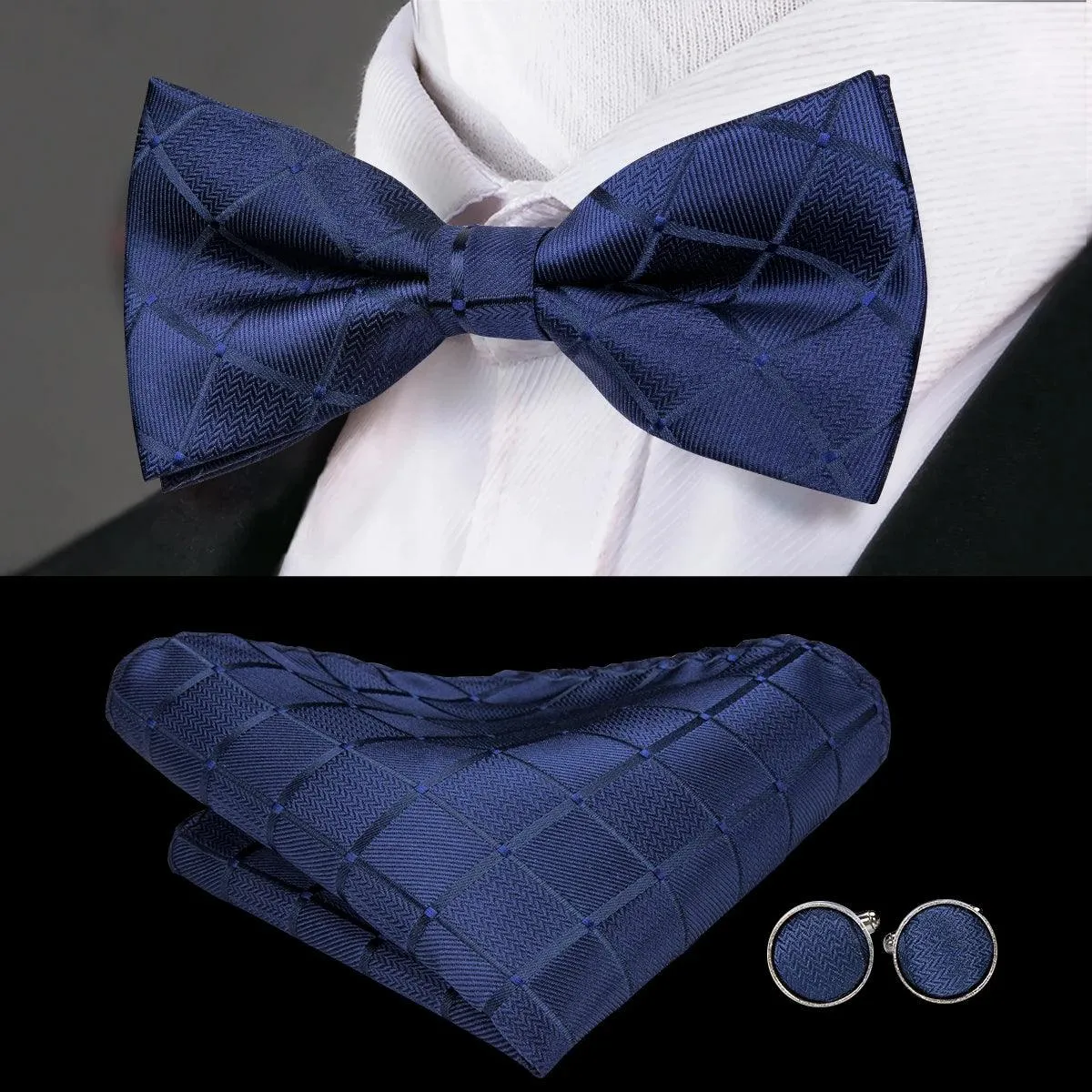 Classic Bow Ties For Men Silk Butterfly Pre-Tied Bowtie