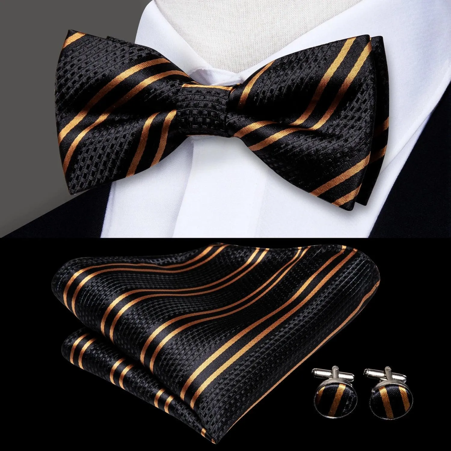 Classic Bow Ties For Men Silk Butterfly Pre-Tied Bowtie