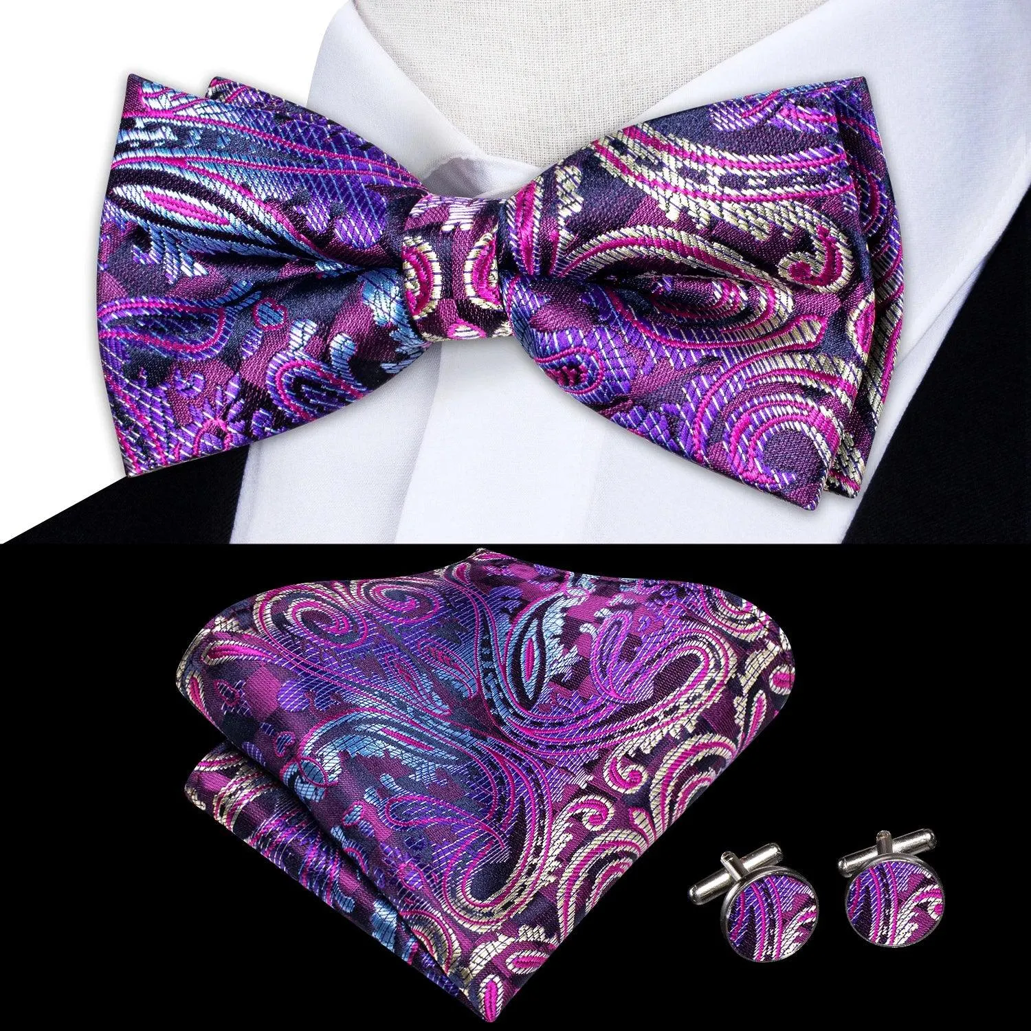 Classic Bow Ties For Men Silk Butterfly Pre-Tied Bowtie
