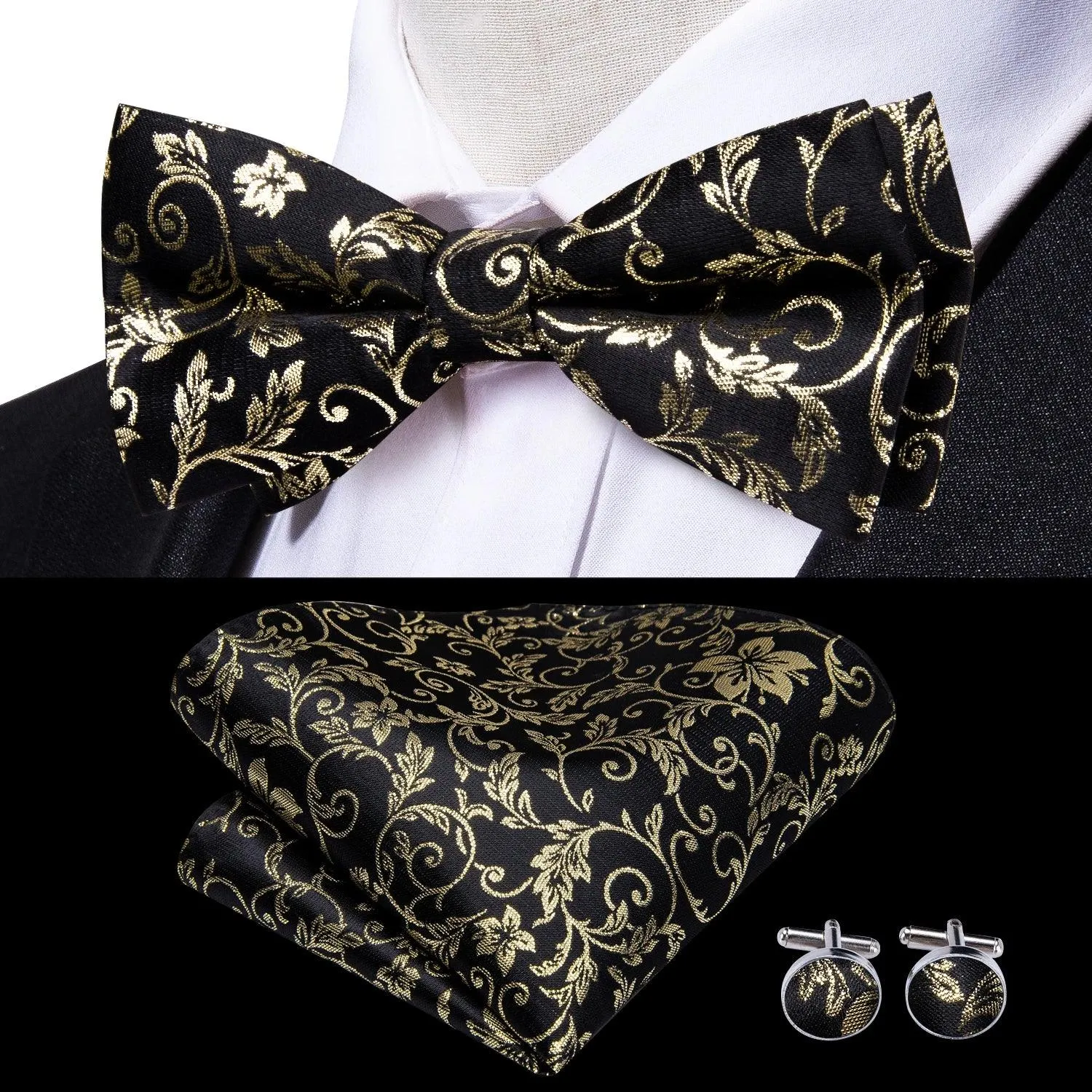Classic Bow Ties For Men Silk Butterfly Pre-Tied Bowtie