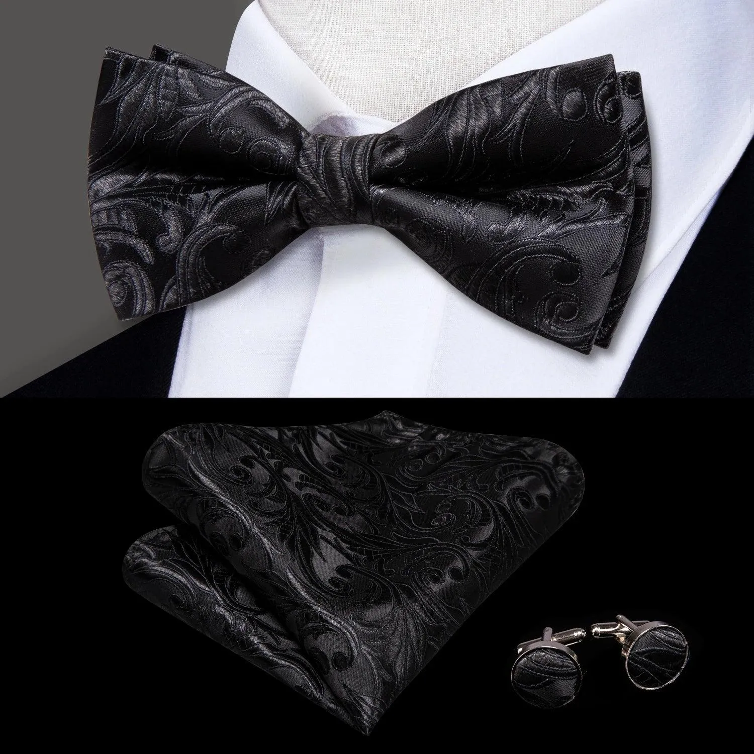 Classic Bow Ties For Men Silk Butterfly Pre-Tied Bowtie