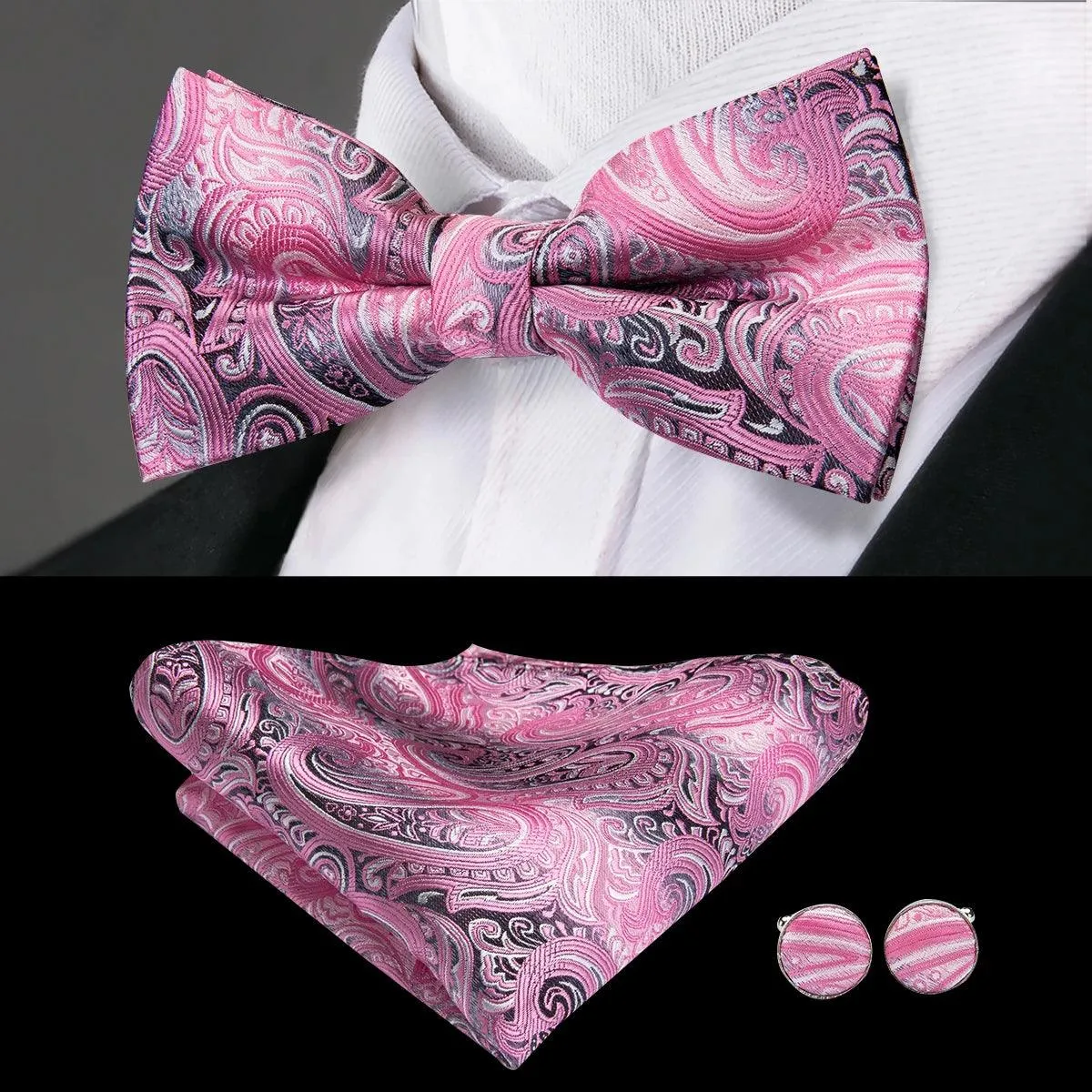 Classic Bow Ties For Men Silk Butterfly Pre-Tied Bowtie