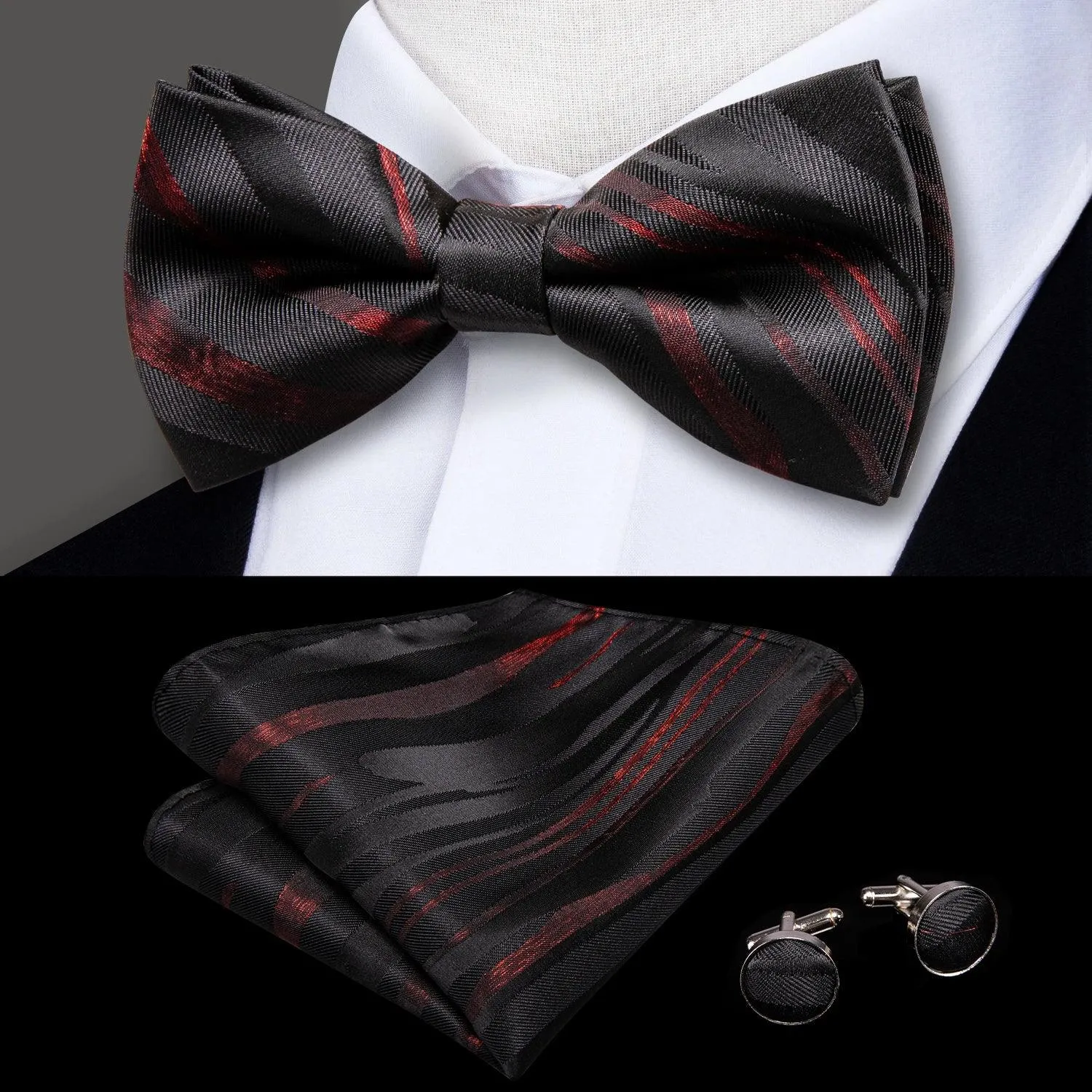 Classic Bow Ties For Men Silk Butterfly Pre-Tied Bowtie