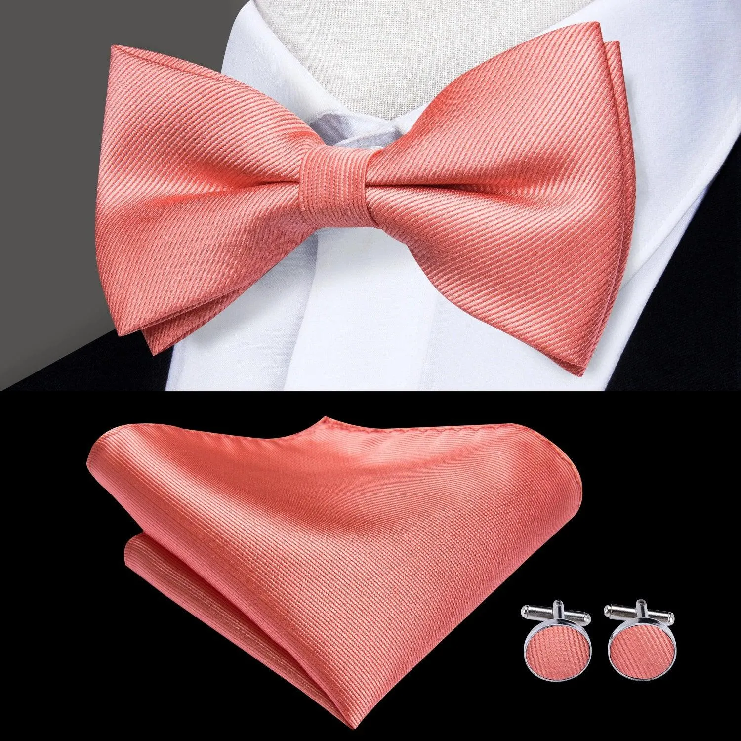 Classic Bow Ties For Men Silk Butterfly Pre-Tied Bowtie