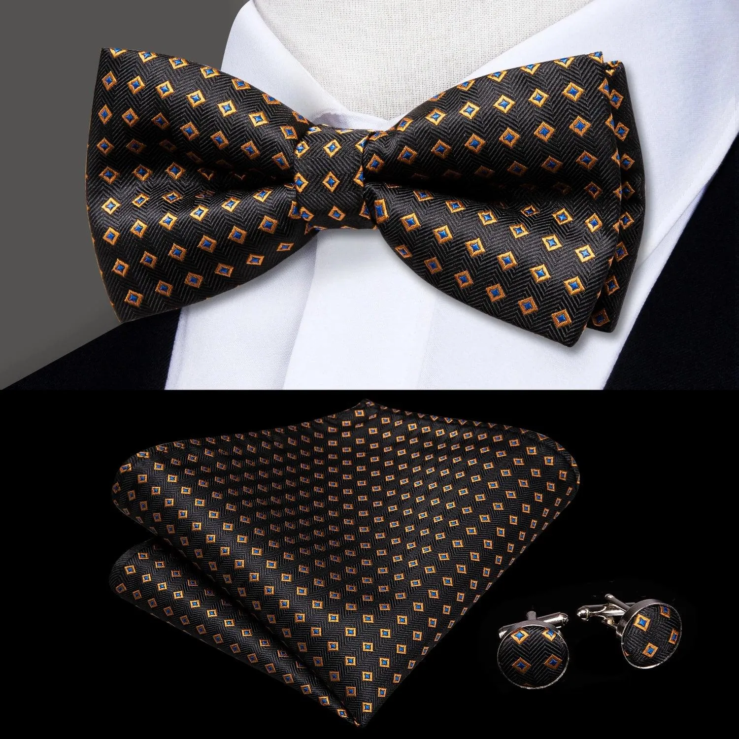 Classic Bow Ties For Men Silk Butterfly Pre-Tied Bowtie