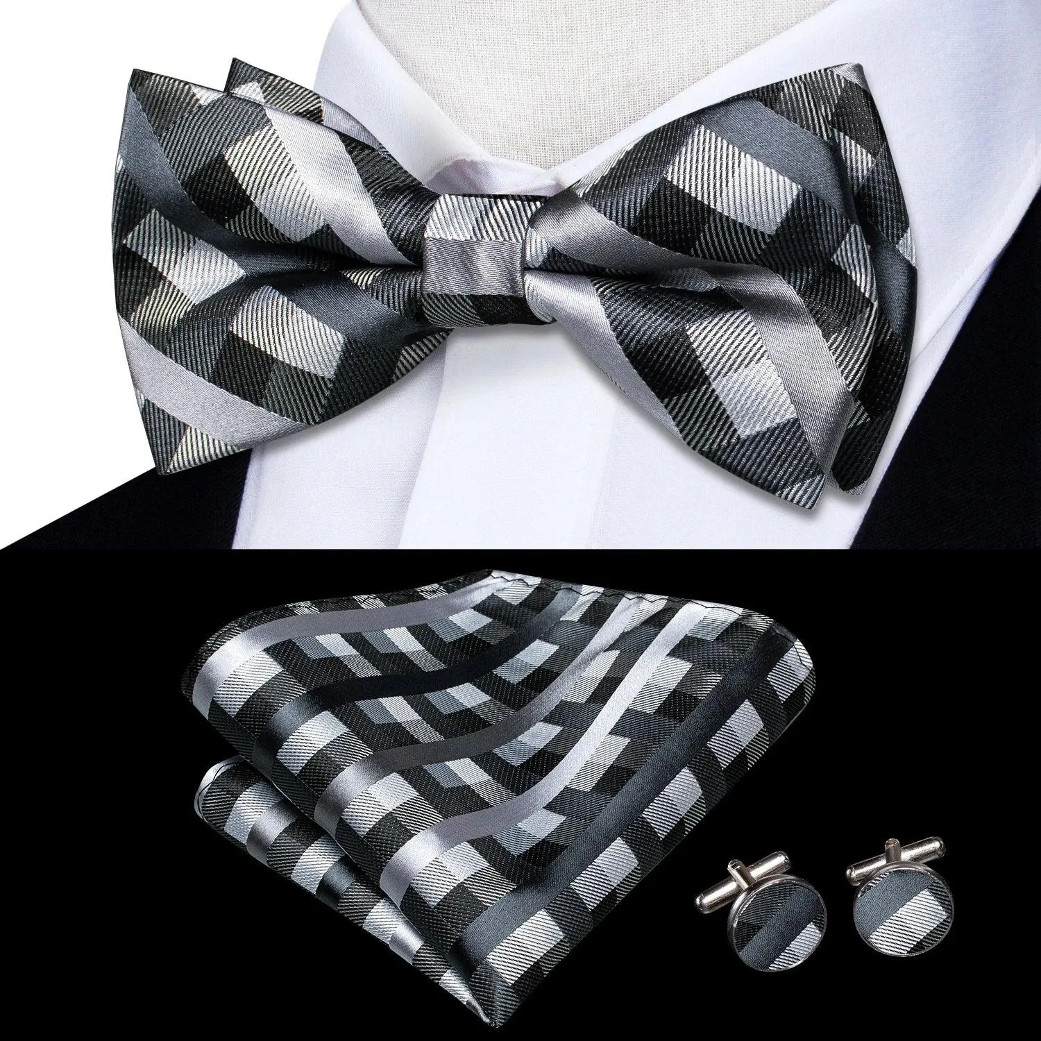 Classic Bow Ties For Men Silk Butterfly Pre-Tied Bowtie