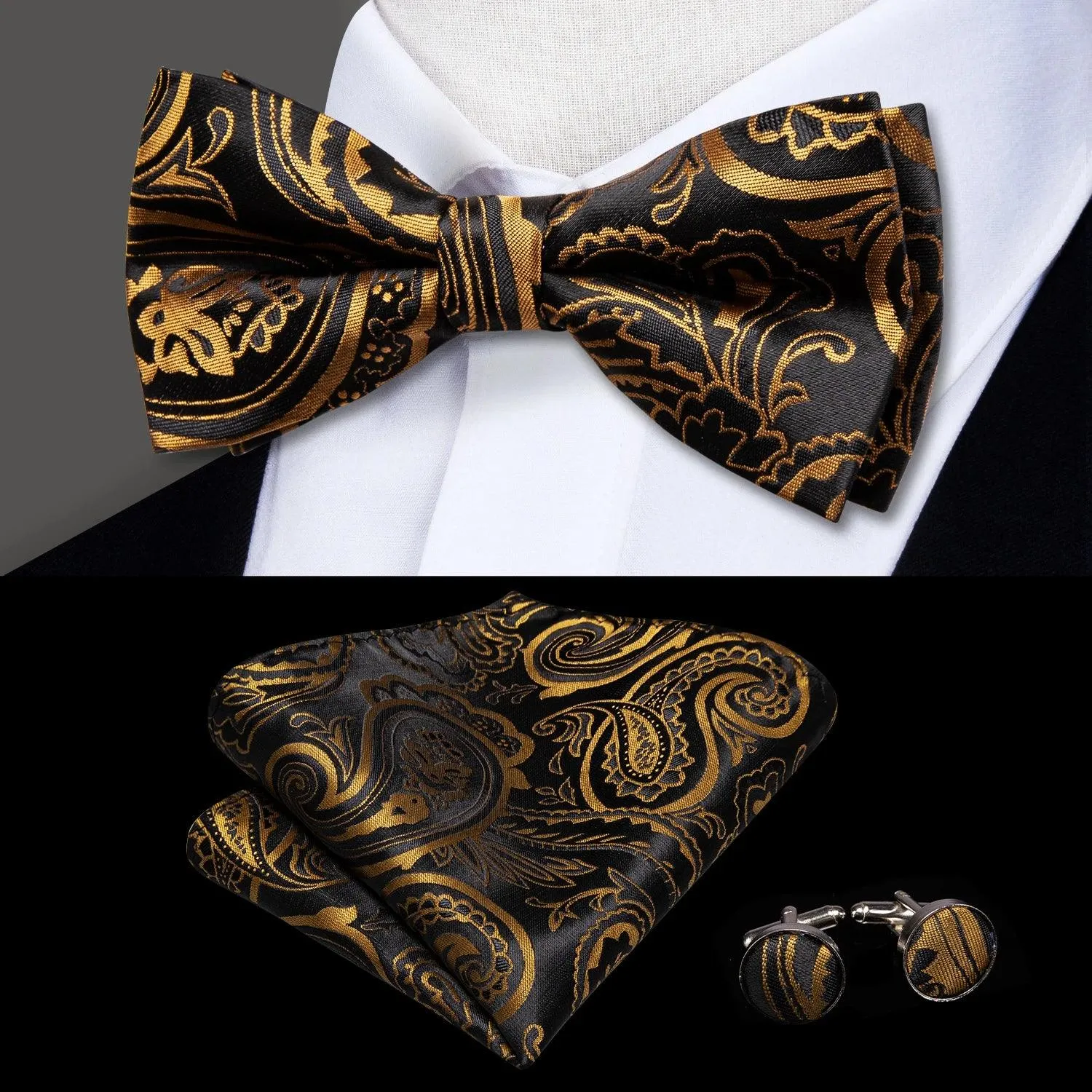 Classic Bow Ties For Men Silk Butterfly Pre-Tied Bowtie