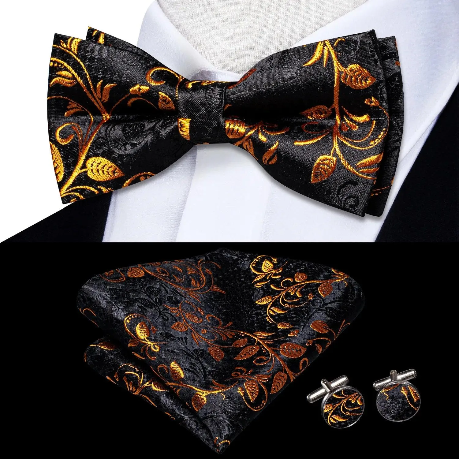Classic Bow Ties For Men Silk Butterfly Pre-Tied Bowtie