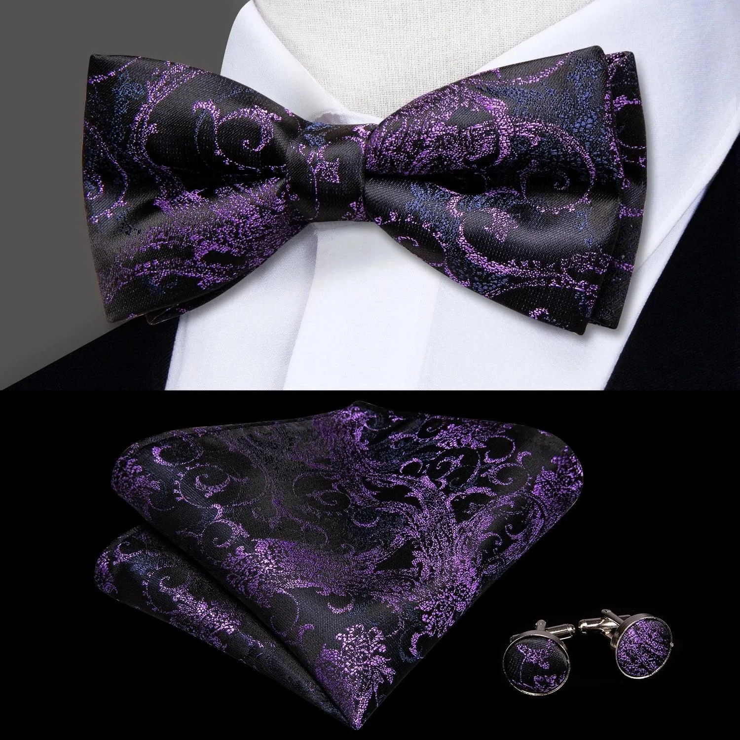 Classic Bow Ties For Men Silk Butterfly Pre-Tied Bowtie