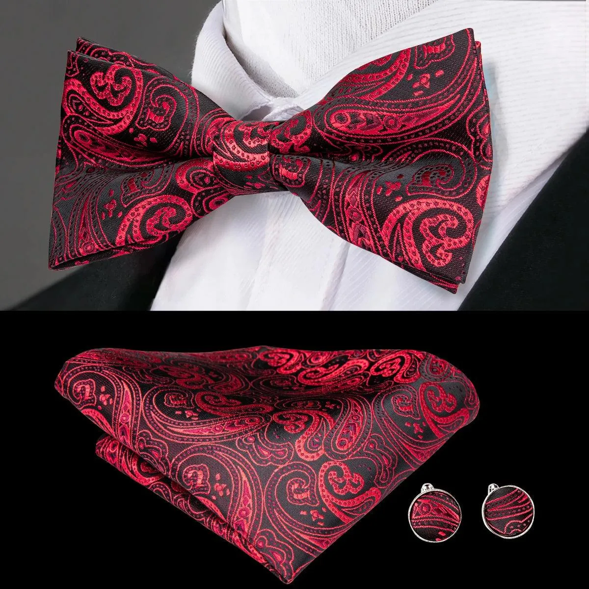 Classic Bow Ties For Men Silk Butterfly Pre-Tied Bowtie