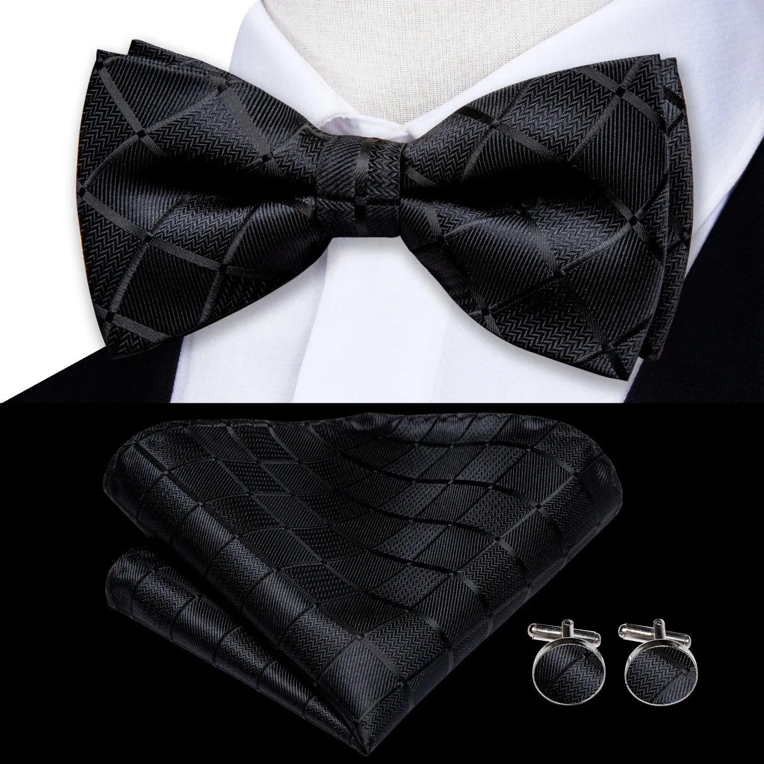 Classic Bow Ties For Men Silk Butterfly Pre-Tied Bowtie