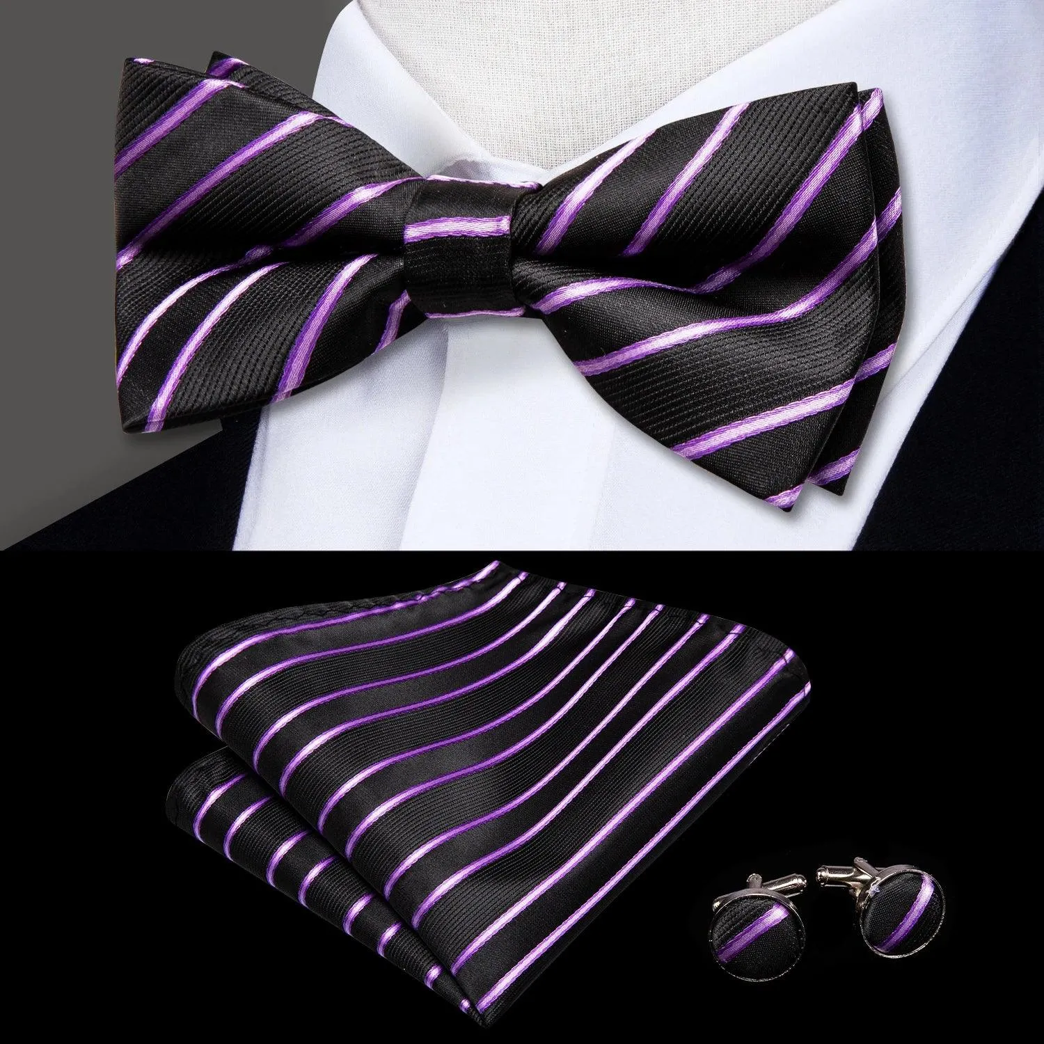 Classic Bow Ties For Men Silk Butterfly Pre-Tied Bowtie