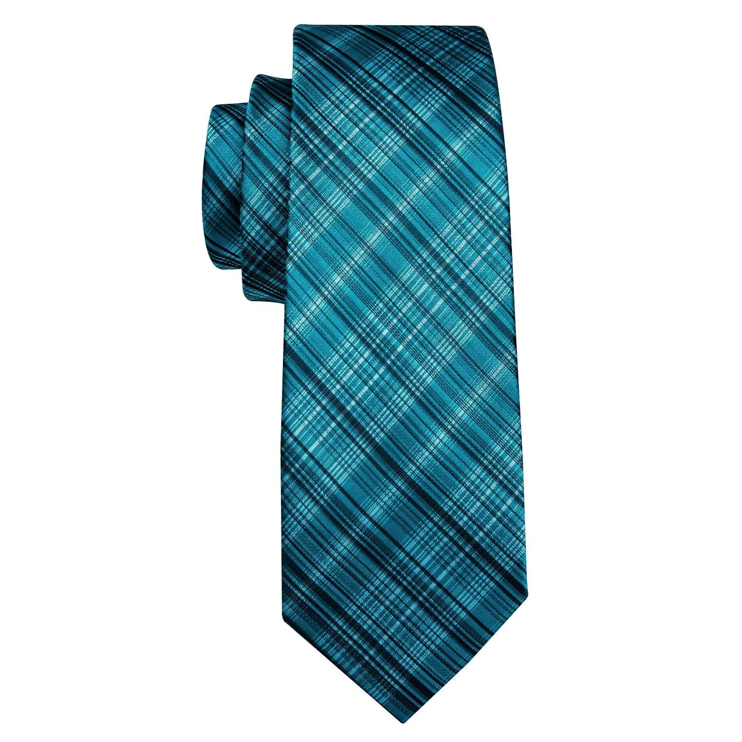 Classic Teal Stripe Ties For Men Elegant Silk High Quality