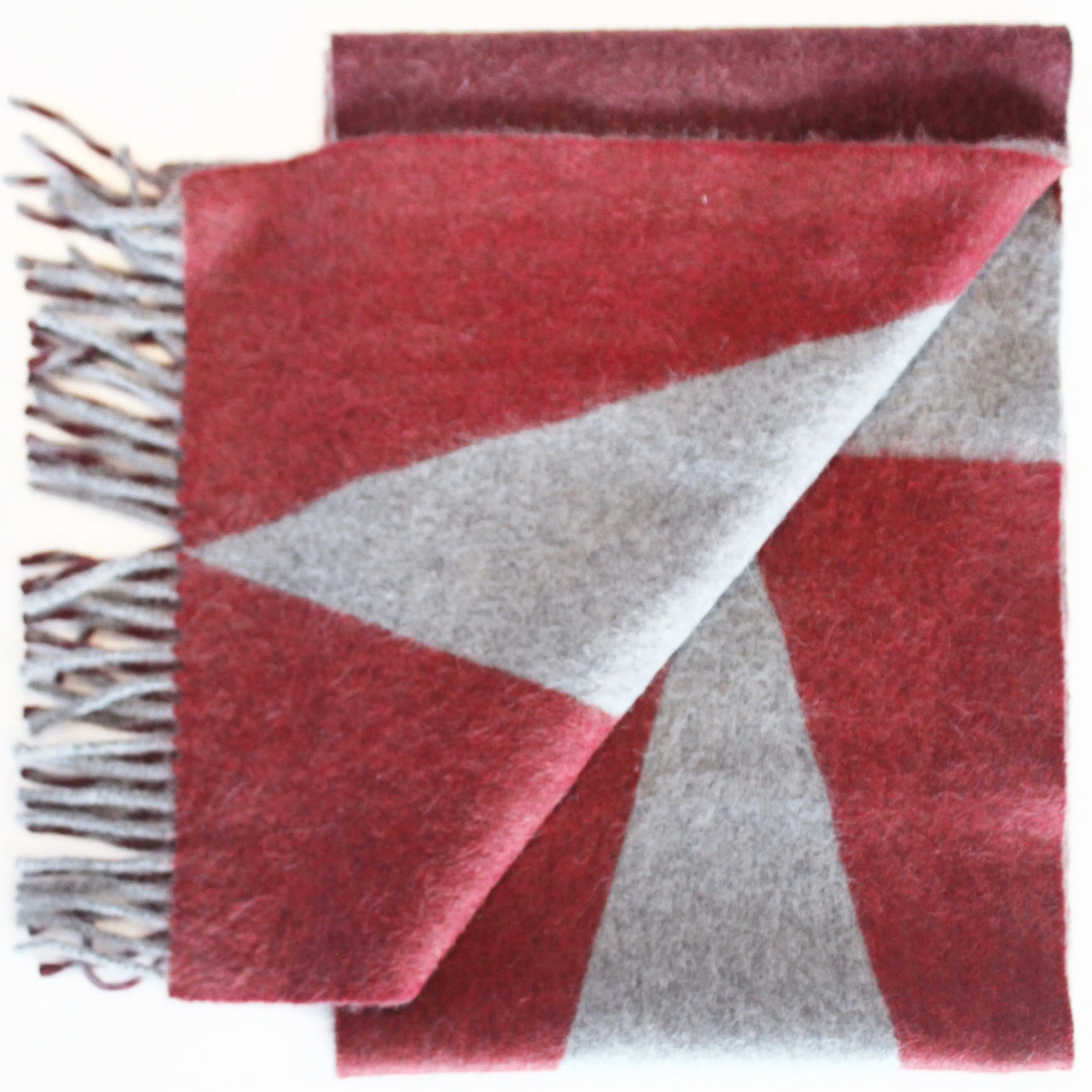 Colour Block hand printed Angora Wool scarf - Staffa 7 womenswear