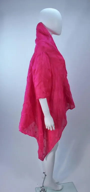 CUSTOM Magenta Fuchsia Reversible Abstract Draped Jacket Size 4-6