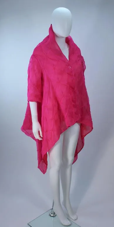 CUSTOM Magenta Fuchsia Reversible Abstract Draped Jacket Size 4-6