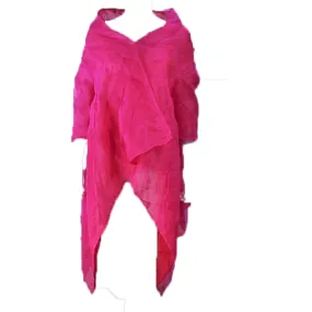 CUSTOM Magenta Fuchsia Reversible Abstract Draped Jacket Size 4-6