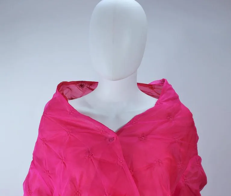 CUSTOM Magenta Fuchsia Reversible Abstract Draped Jacket Size 4-6