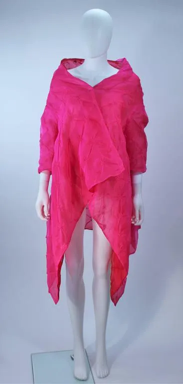 CUSTOM Magenta Fuchsia Reversible Abstract Draped Jacket Size 4-6