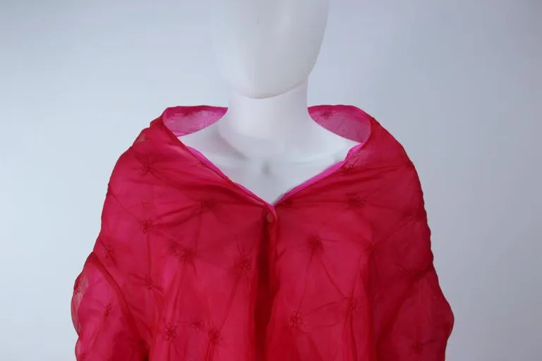 CUSTOM Magenta Fuchsia Reversible Abstract Draped Jacket Size 4-6