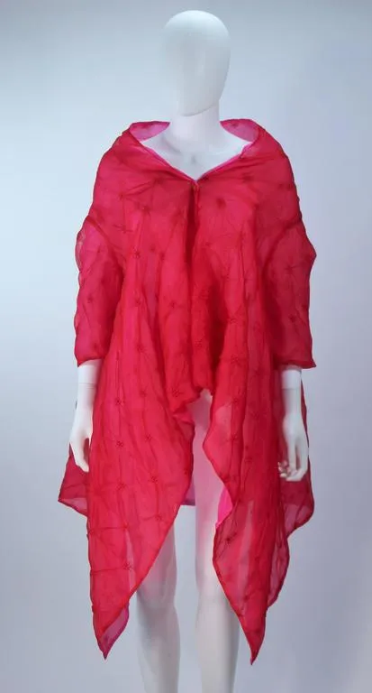 CUSTOM Magenta Fuchsia Reversible Abstract Draped Jacket Size 4-6