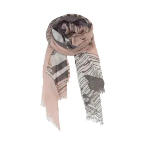 Dark Brown and Peach Color Abstraction Fashion Scarves Wrap