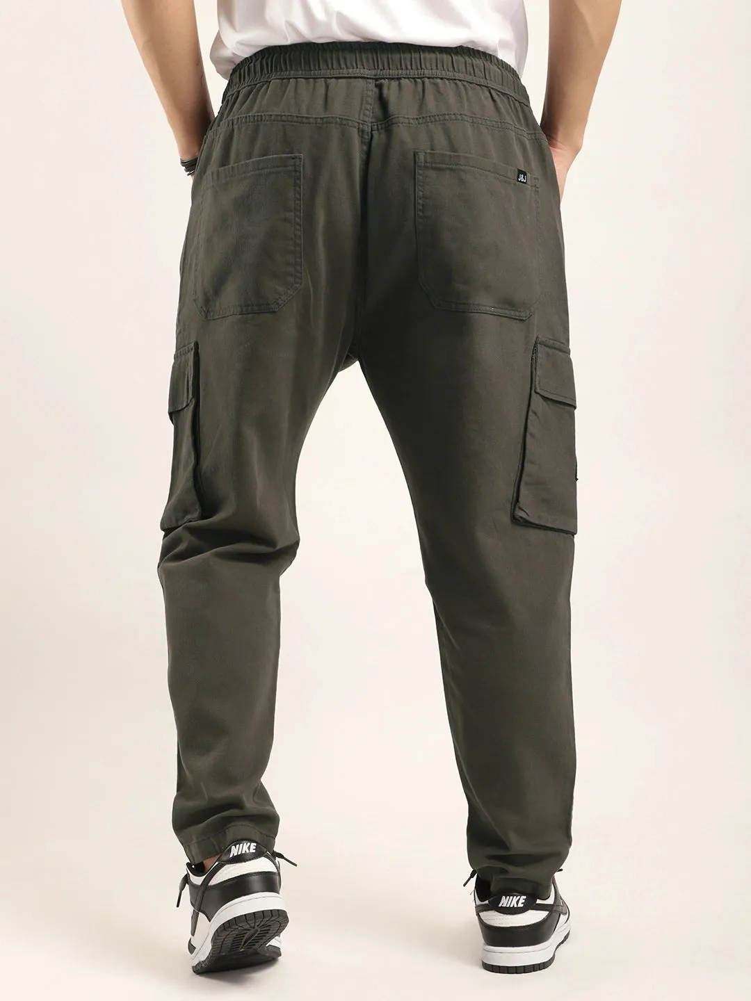 Dark Grey Cotton Stretch Plus Size Cargo