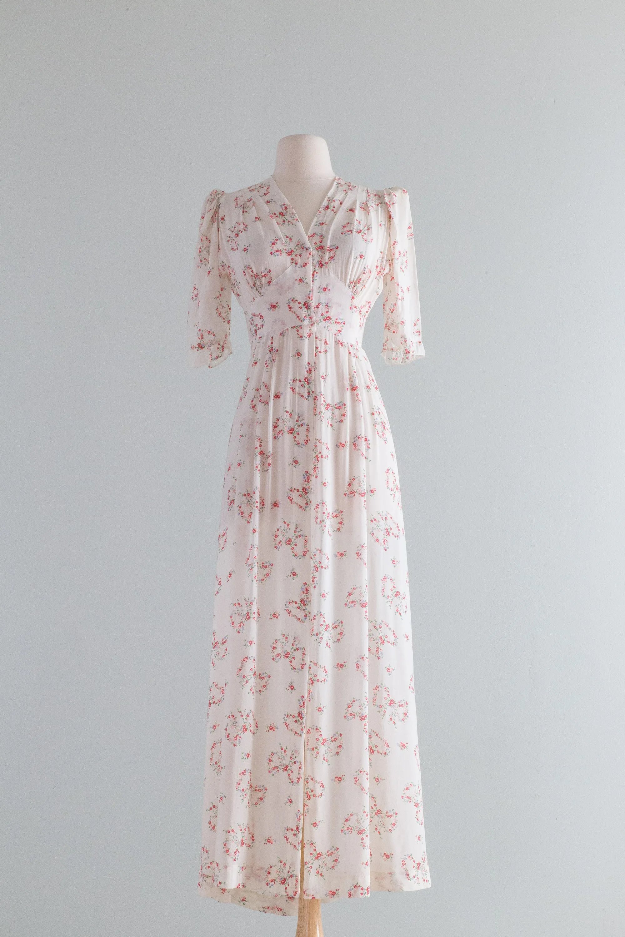 Darling 1930's Dressing Gown By Lady Love / Small
